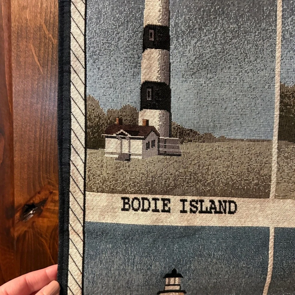 North Carolina Lighthouse Tapestry Wall‎ Hanging Coastal Nautical Decor